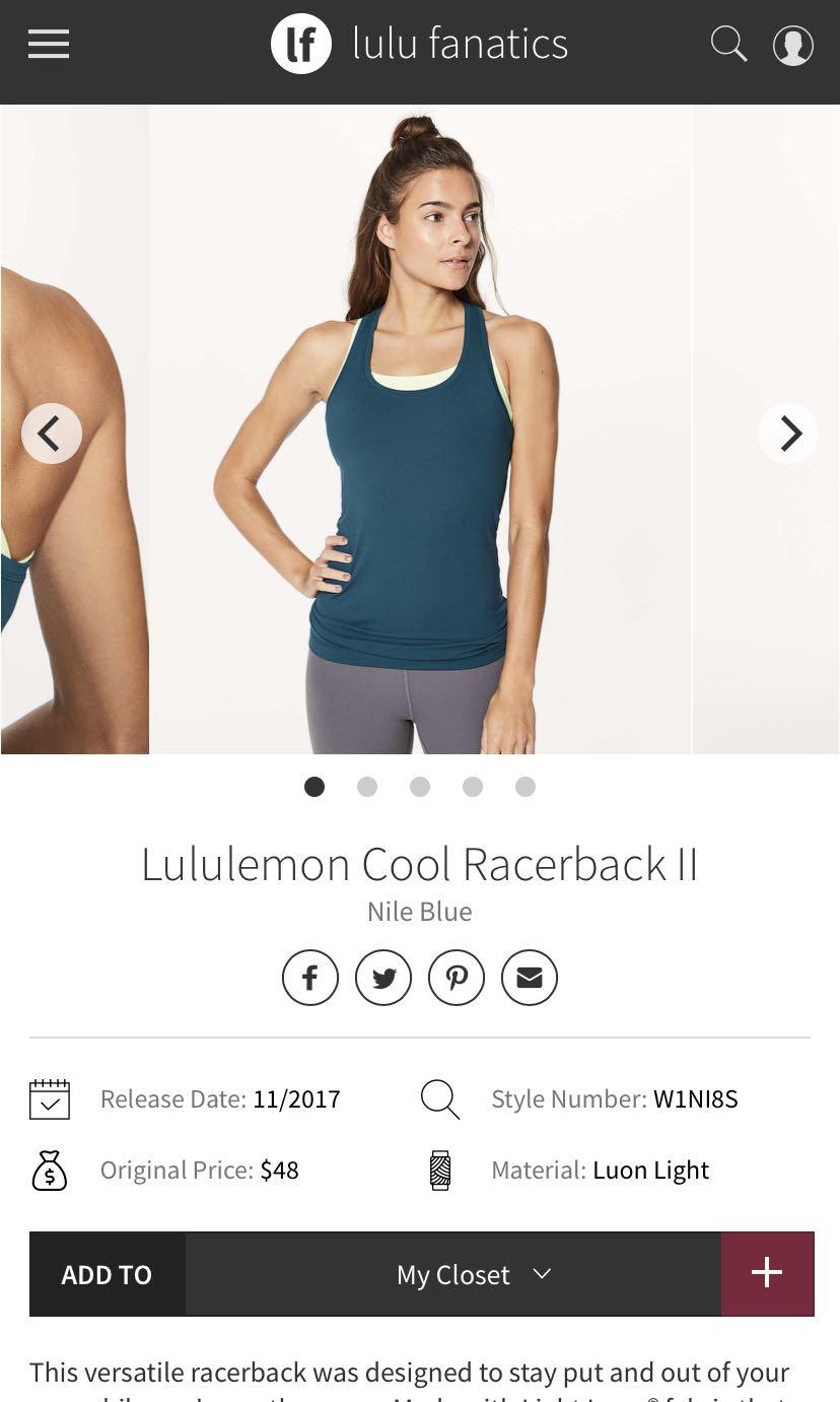 Lululemon Cool Racerback - White - lulu fanatics