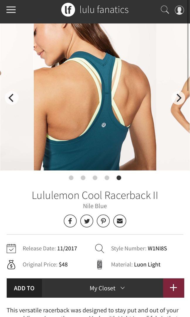 Lululemon Cool Racerback Short Tank Top *Nulu - Pastel Blue - lulu fanatics