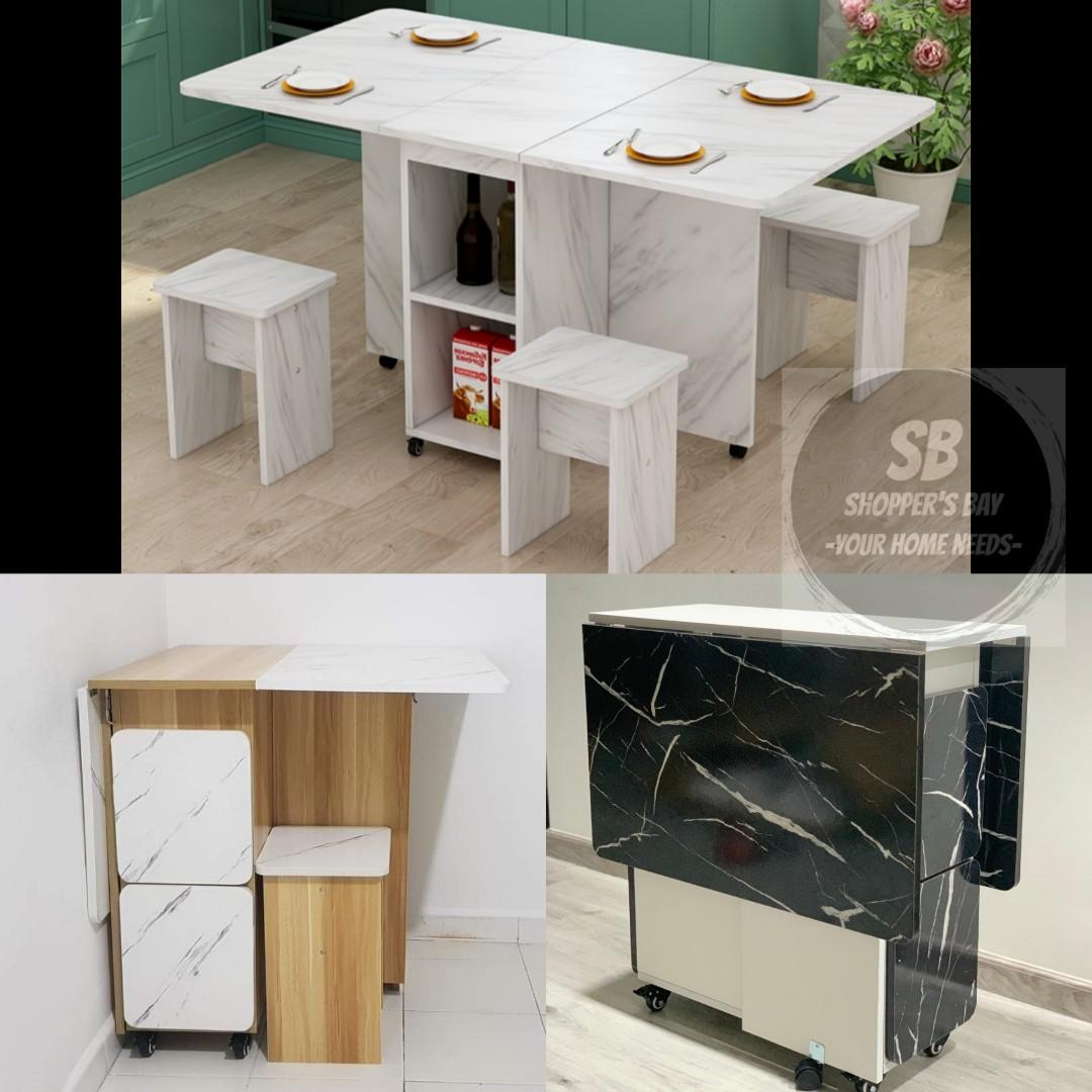 Esta Marble Design Dining Table Space Saving Furniture Home Decor Others On Carousell