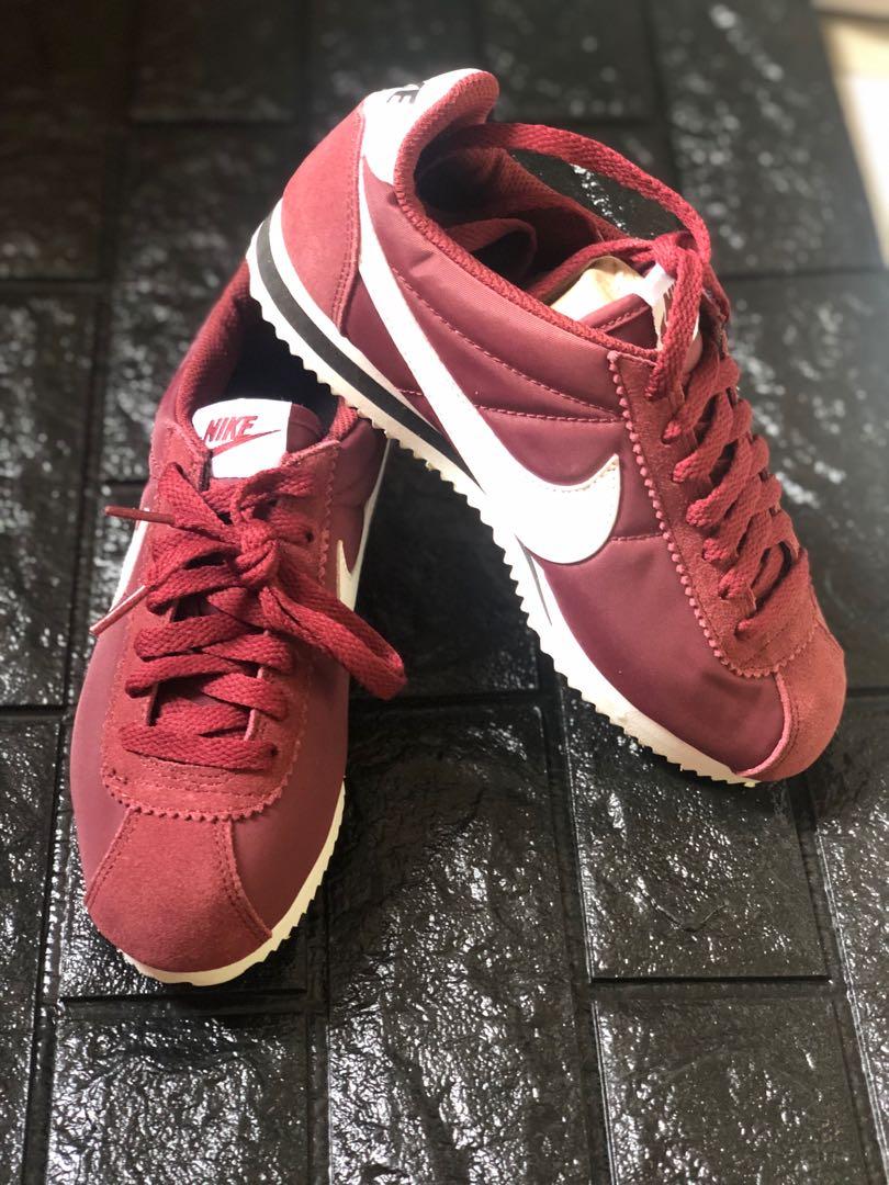 Nike Cortez Nylon Trainers Dark Team Red