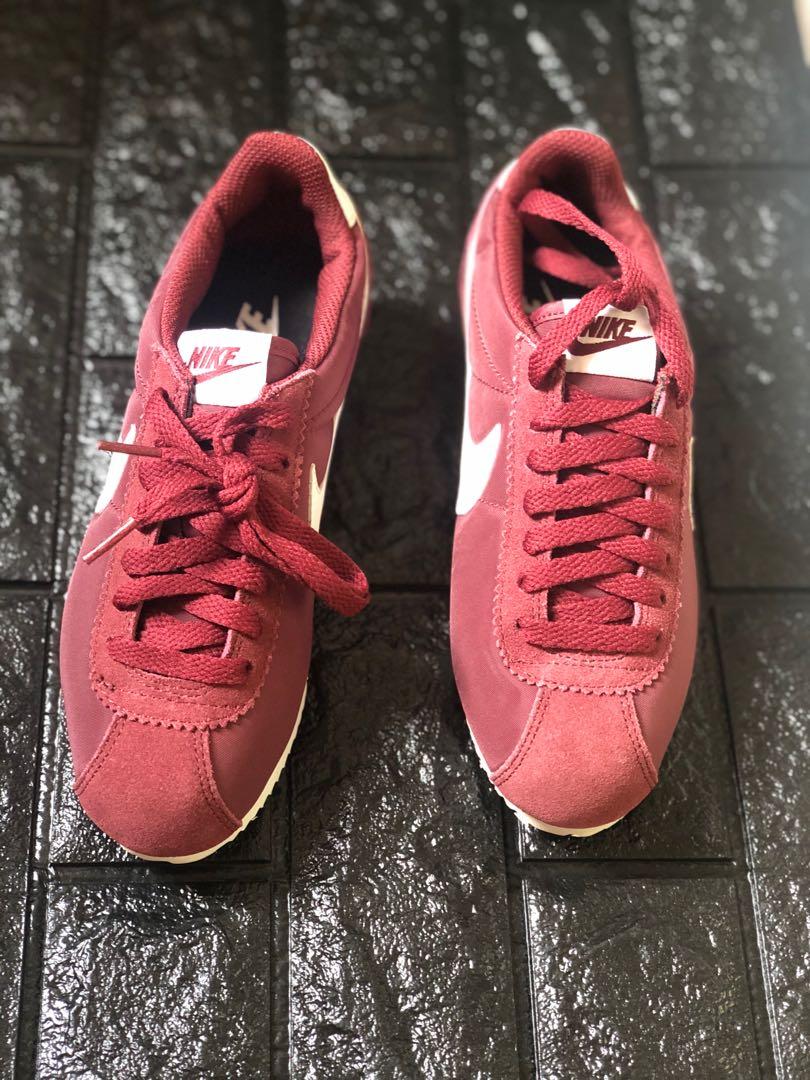 Nike Cortez Nylon Trainers Dark Team Red
