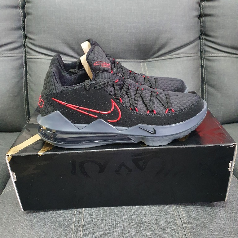 nike lebron 17 low black red dark grey