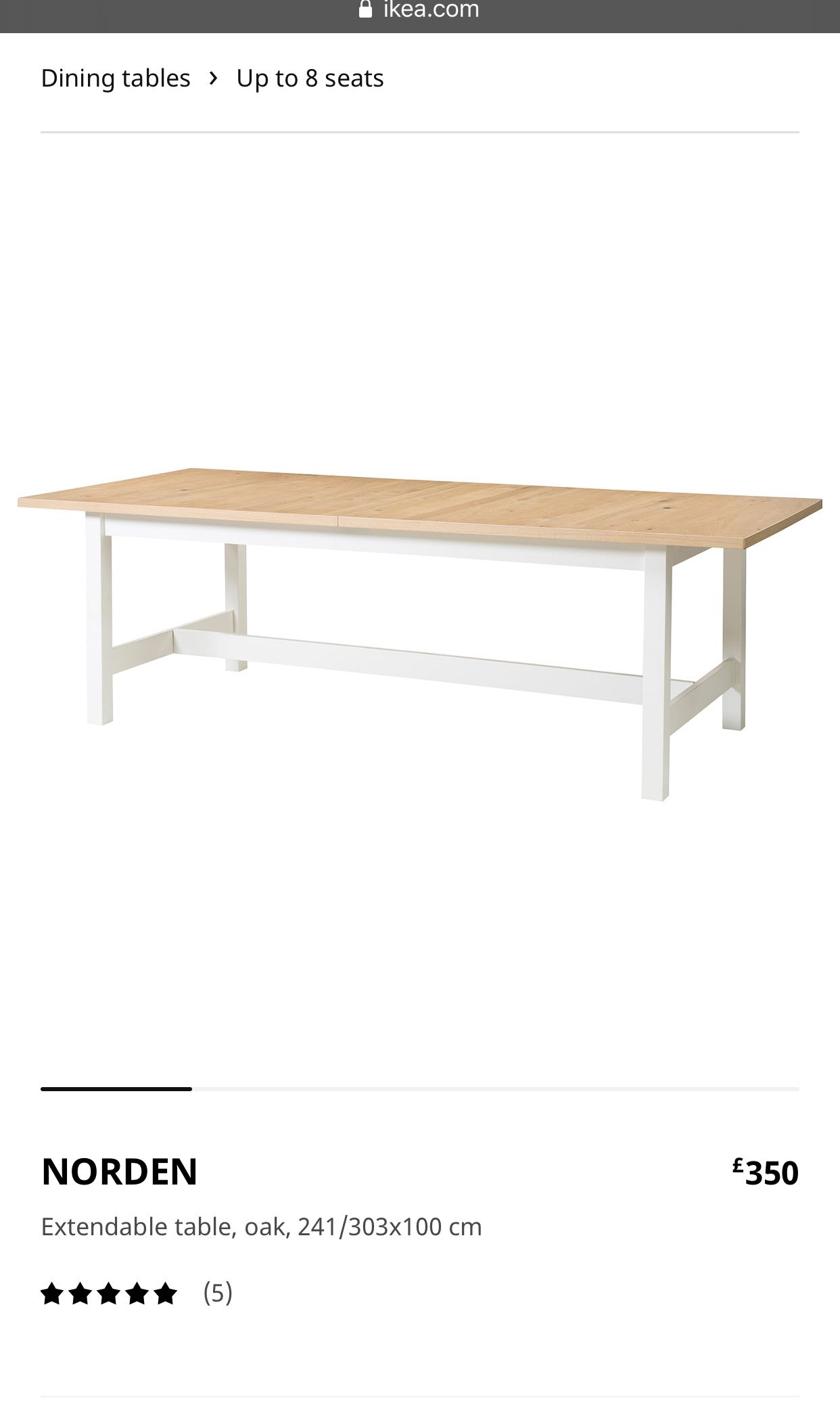 Ikea norden extendable sale table