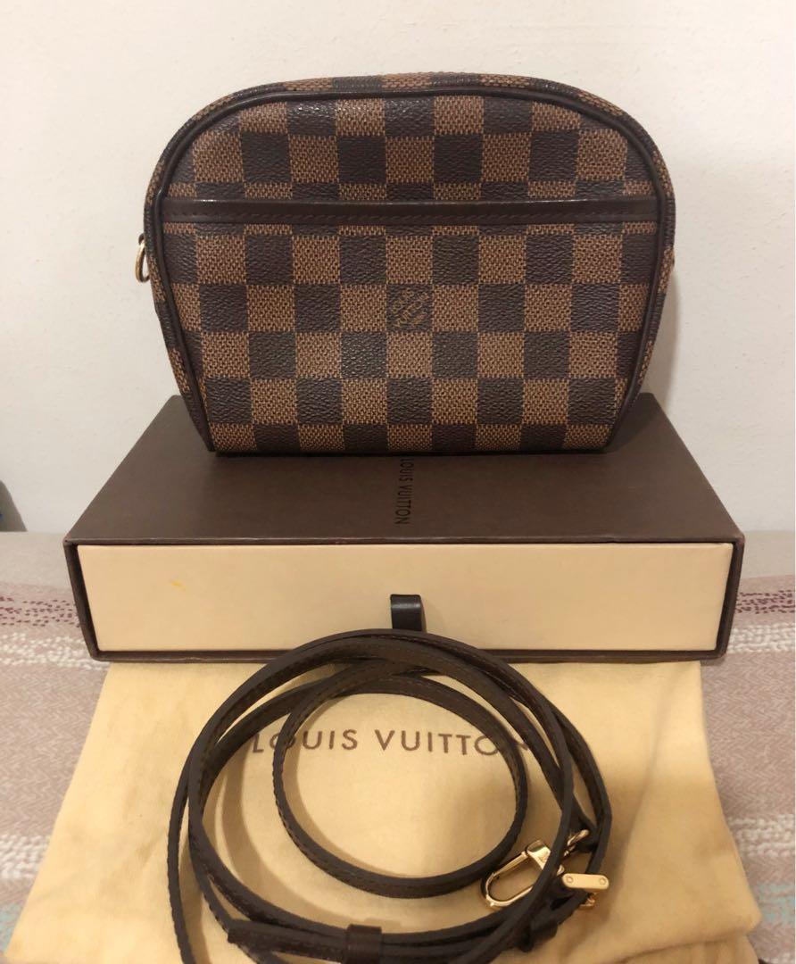 Louis Vuitton Ipanema Pochette Damier Ebene Fanny Pack 3way 231182 Brown  Coated For Sale at 1stDibs