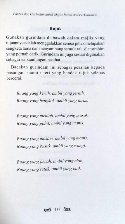 Pantun Gurindam Untuk Majlis Rasmi Dan Perkahwinan Books Stationery Books On Carousell