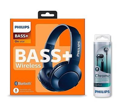 Philips SHB3075 BASS Wireless On Ear Headphone with Mic WITH FREE SHE3855 Audio Headphones Headsets on Carousell