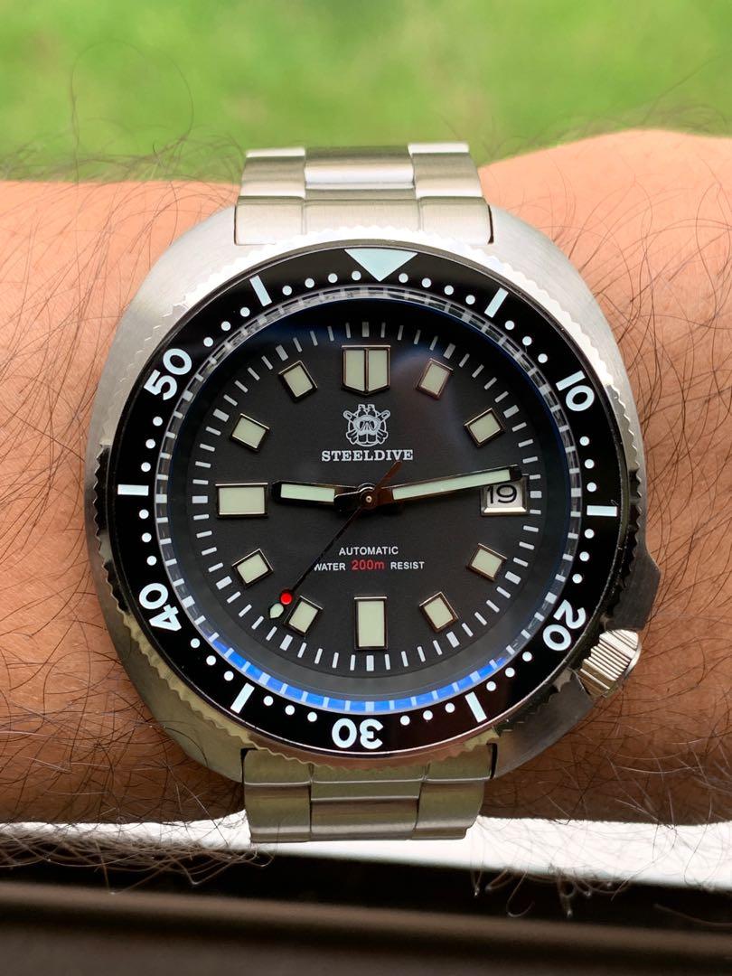 NEW Seiko Turtle 6105 Homage Steeldive SD1970 v2 SEIKO AUTOMATIC MOVEMENT