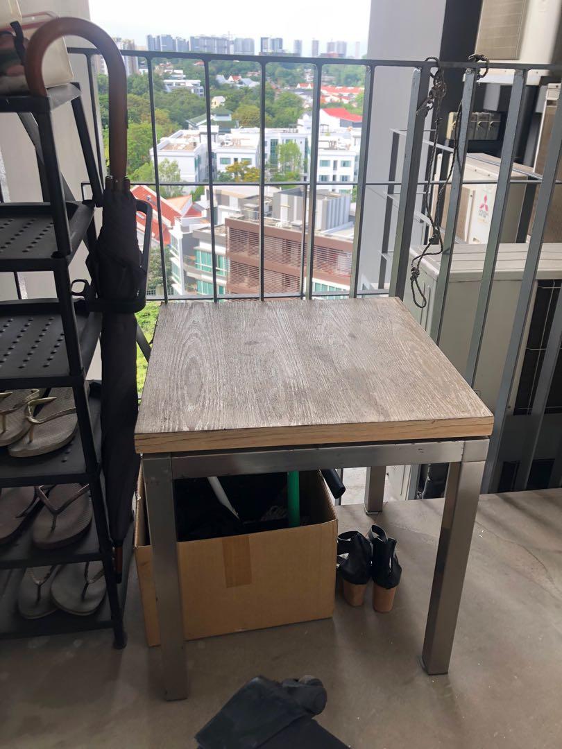Side Table (Category: Tables & Sets) located in Singapore. Submitted by ertata (Listing ID 1042977720, Image 1). Description: Table top is quite worn but the steel frame is strong..