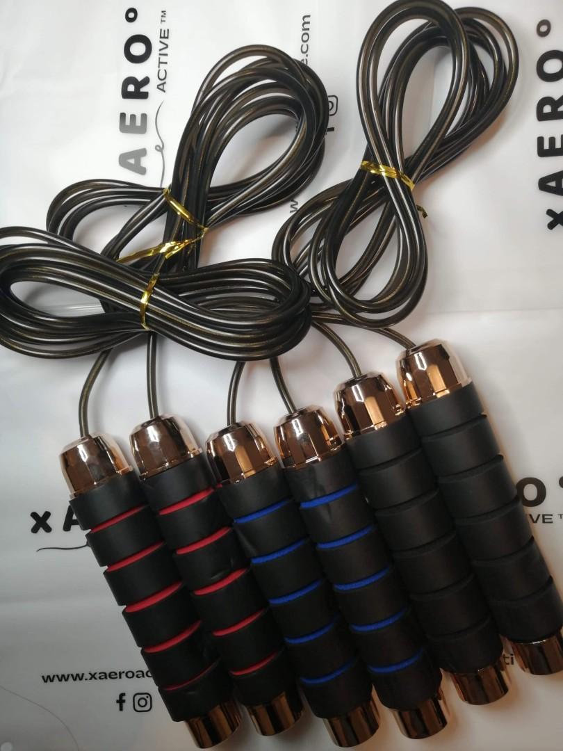 Sleek Jump Ropes (Category: Toning & Stretching Accessories) located in Quezon City. Submitted by bkk2basics (Listing ID 1043019696, Image 1). Description: The bestseller is back! Now in a sleeker, more elegant design. Its ball-bearing design creates faster rotations, and there's an inlaid steel wire within the PVC to prevent tangles and adjust speed more easily..