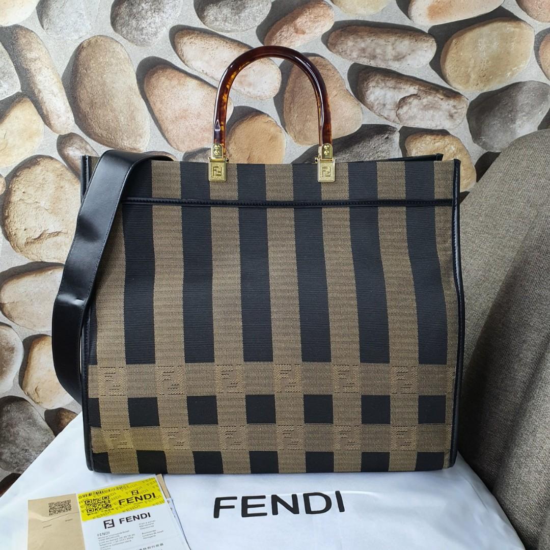 Fendi striped sunshine shopper best sale