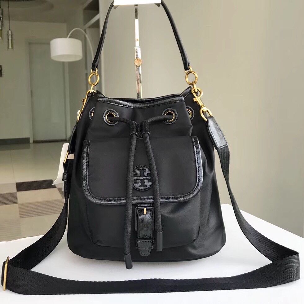 Tory Burch Perry Nylon Bucket Bag Women s Fashion Bags Wallets Tote Bags on Carousell