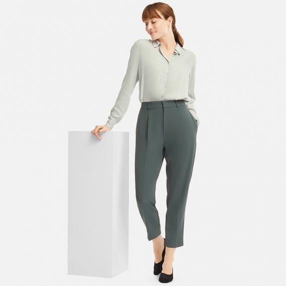 Uniqlo tapered ankle pants - green