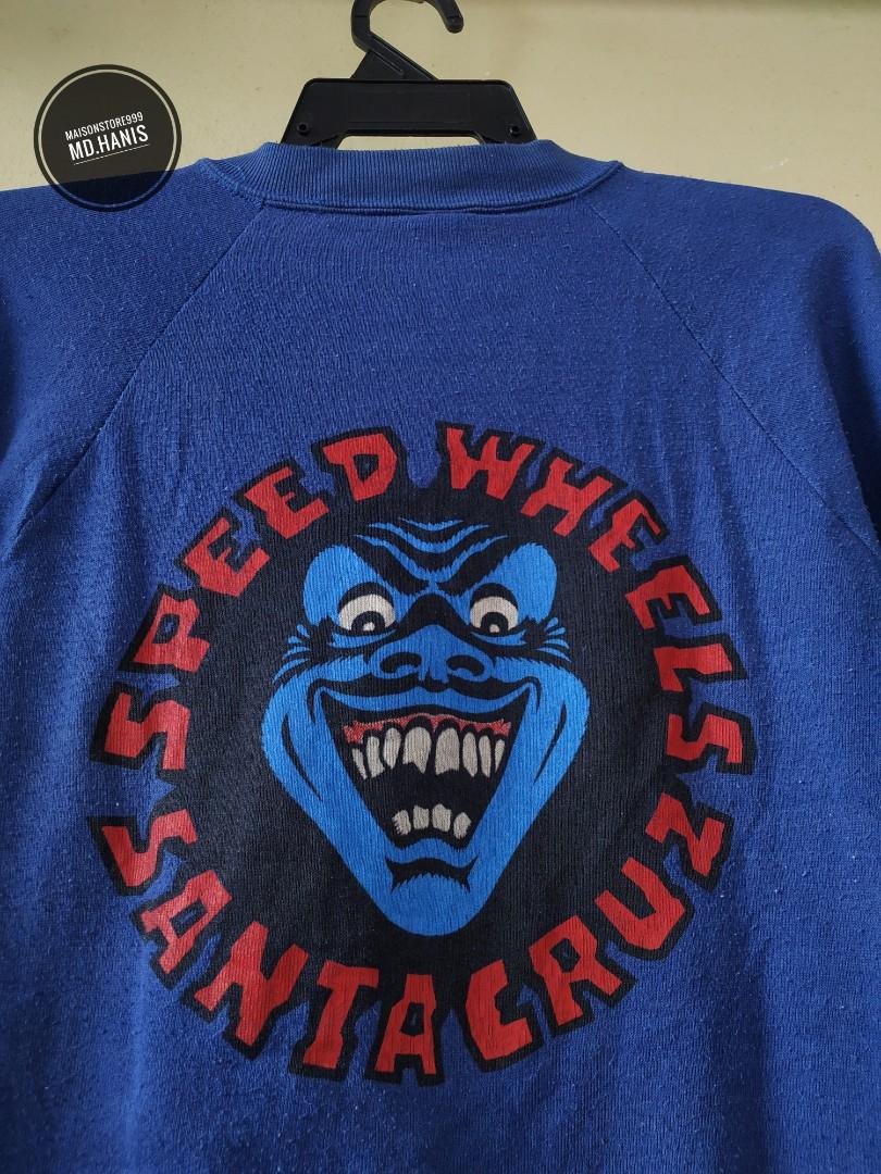 Vintage 80s Speed Wheels Santa Cruz Skateboards Sweatshirt Men s