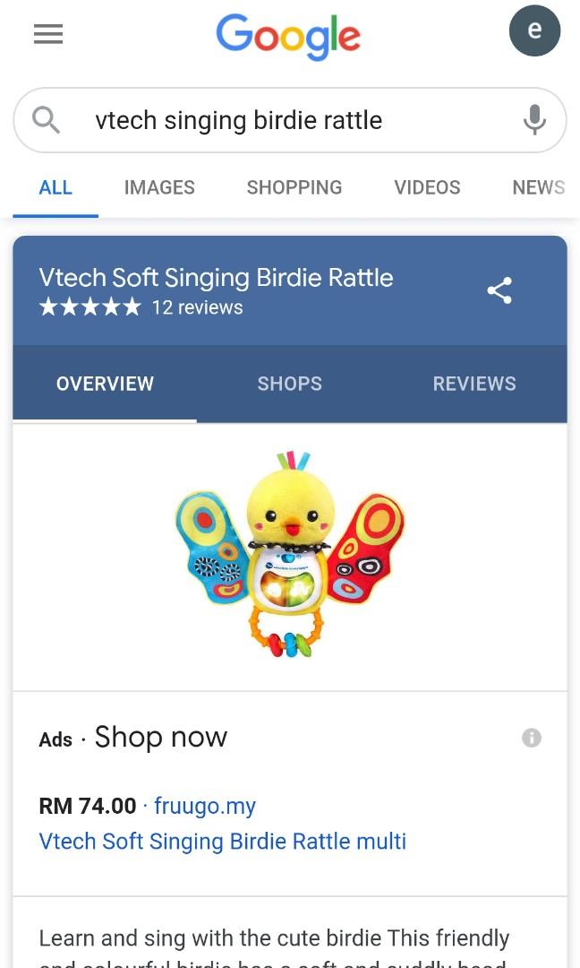 vtech soft singing birdie rattle