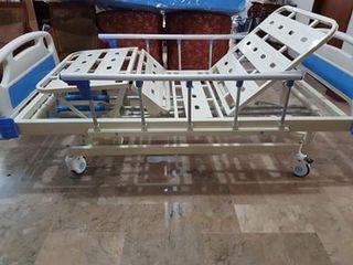 3-cranks Hospital Bed w/ URATEX foam/leather covering