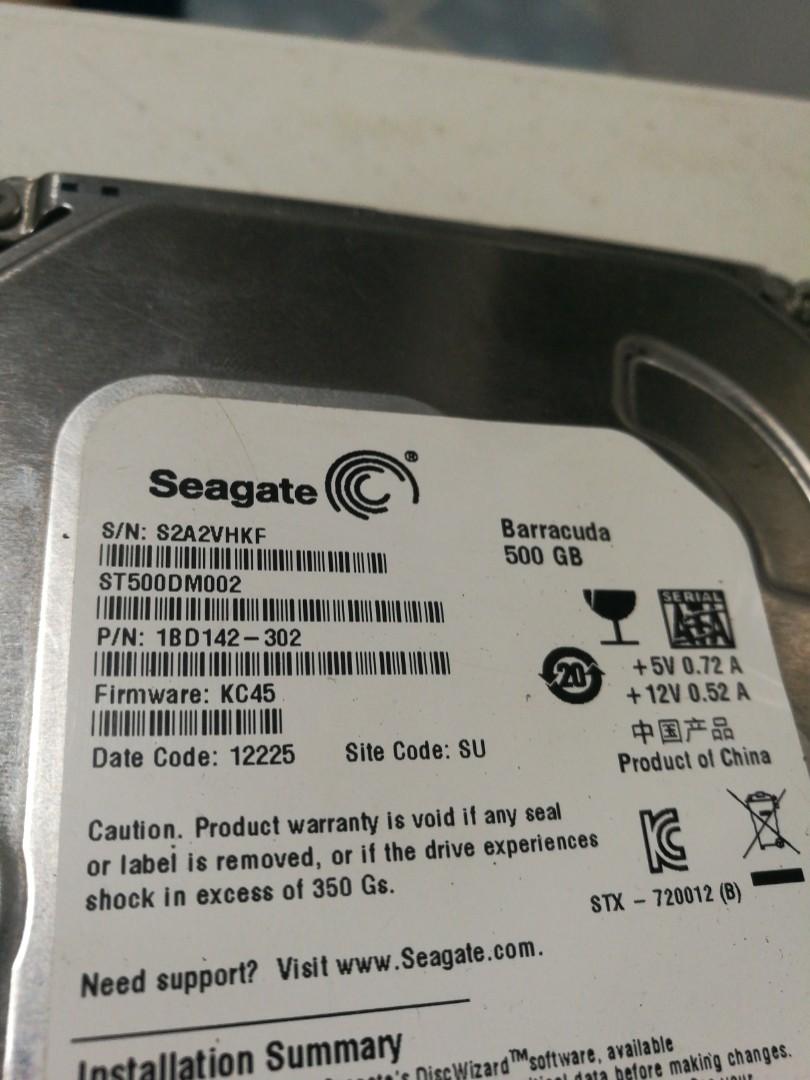 500GB Seagate 3.5 inch Sata HDD (Category: Hard Disks & Thumbdrives) located in Muntinlupa City. Submitted by br_shred (Listing ID 1038980675, Image 2). Description: used seagate barracuda 3.5 inch sata hard disk drive. in good working condition..