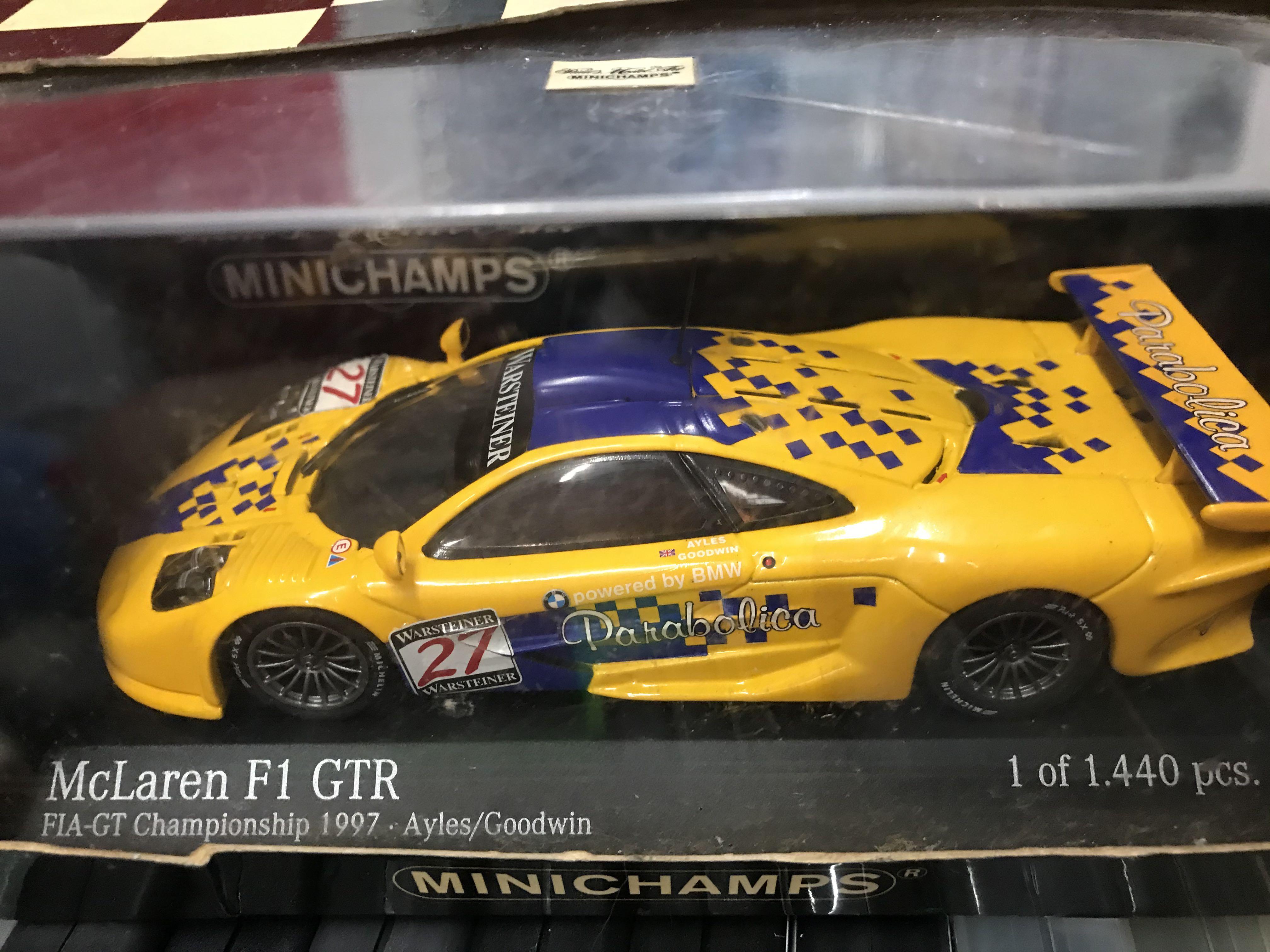 平讓絕版全新Minichamps 限量1/43 Mclaren F1 GTR 金屬跑車模型, 興趣