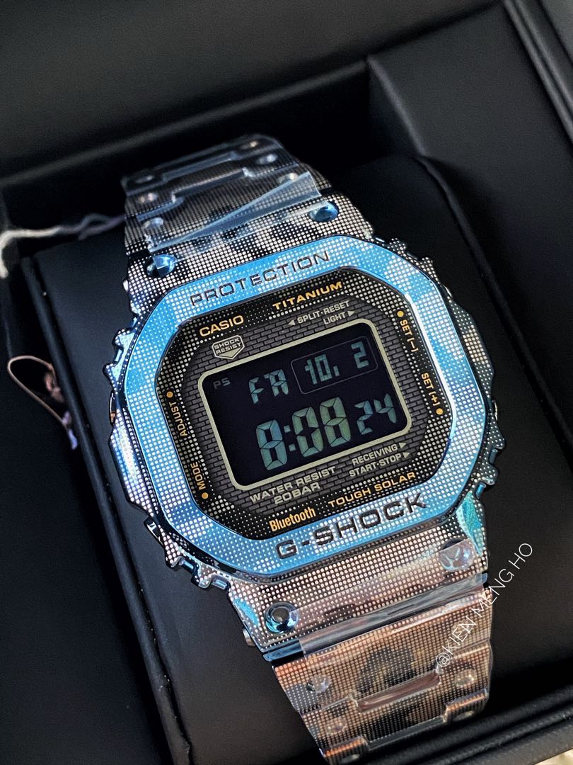 LATEST BLUE CAMO GMW B5000TCF 2 TITANIUM WITH BLUE IP