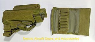 ADJUSTABLE TACTICAL BUTTSTOCK RIFLE CHEEK REST POUCH  HOLDER for 308-300Winmag (Army Green)