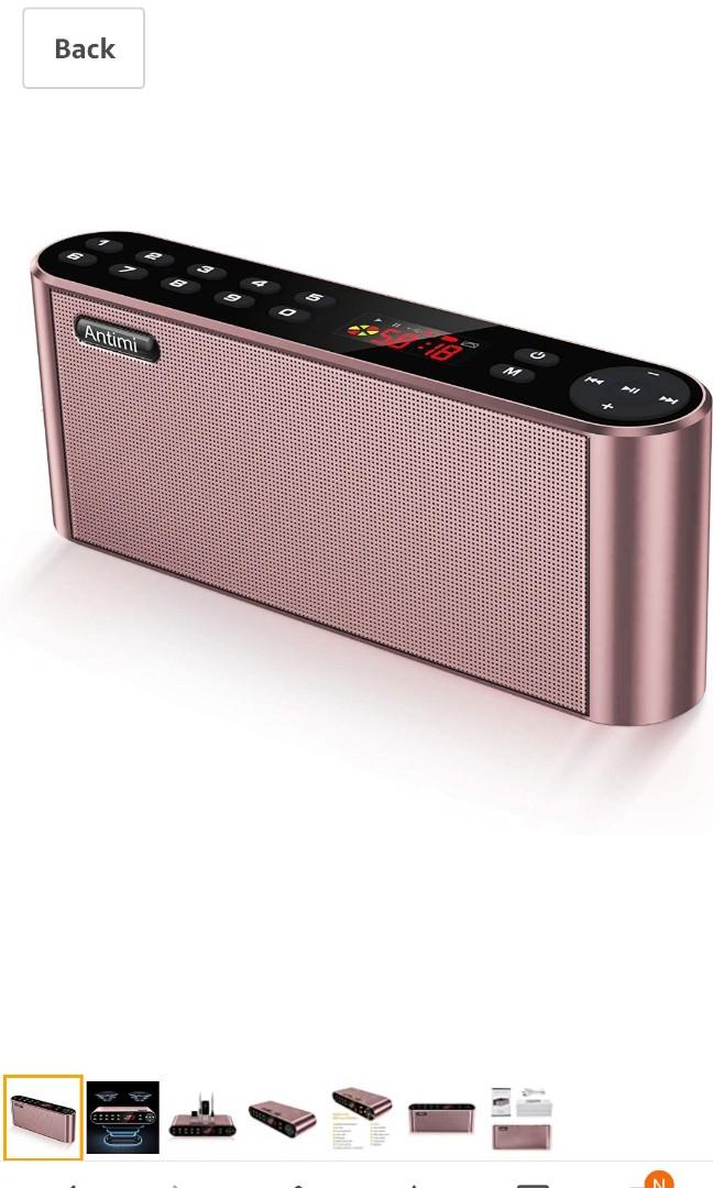 Antimi Bluetooth Speaker,FM Radio Player,MP3 Player Stereo Portable  Wireless Speaker Drivers with HD Sound, Built-in Microphone, High  Definition Audio