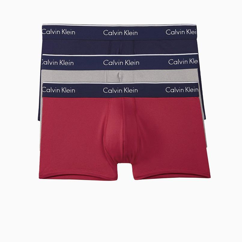 (M) Calvin Klein Men Underwear Micro Plus 3pack Low Rise Trunk (Red