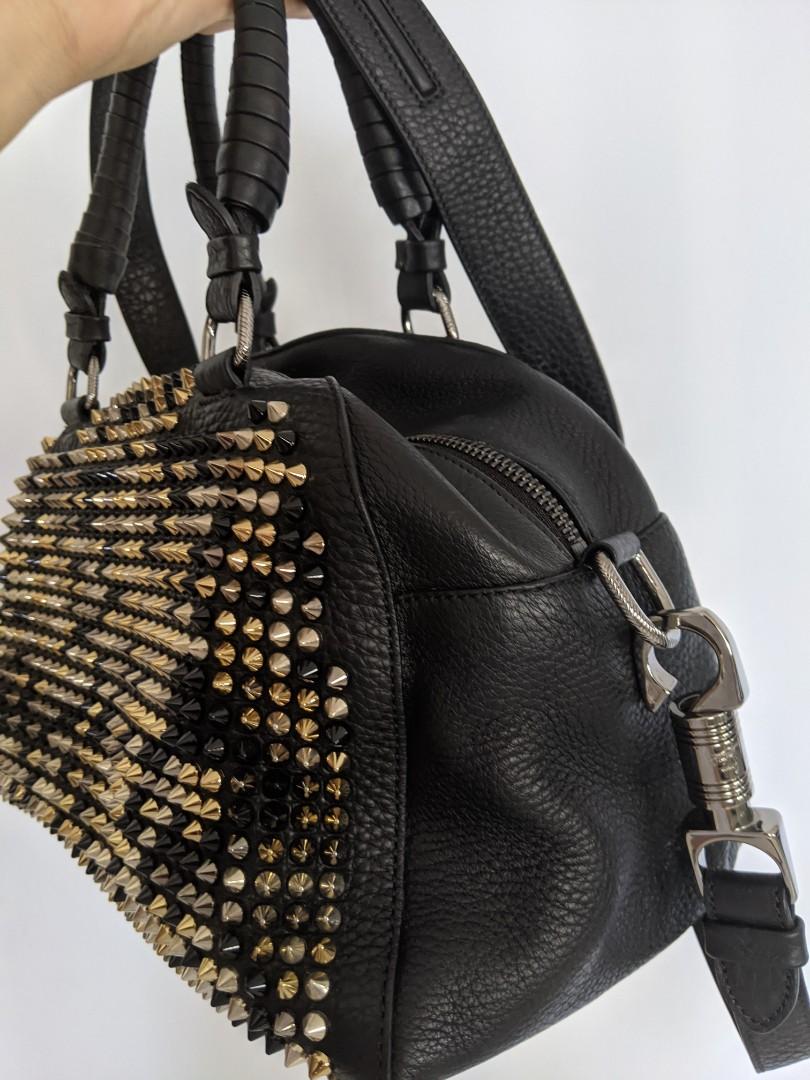 Authentic CHRISTIAN LOUBOUTIN Panettone small spiked leather tote
