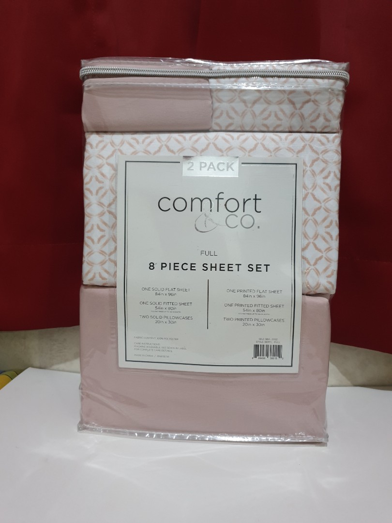 Comfort Co 8 Pc Sheet Set Full Home Furniture Home Tools And Accessories On Carousell