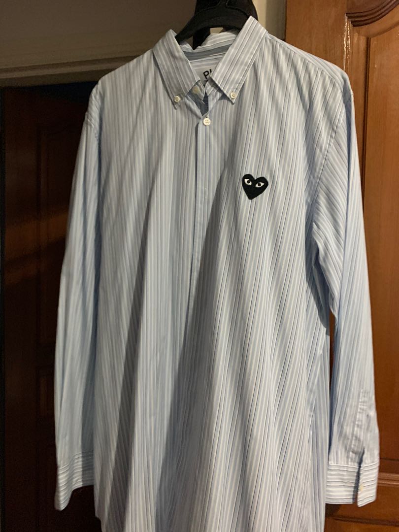 Comme des garcons striped button down shirt store