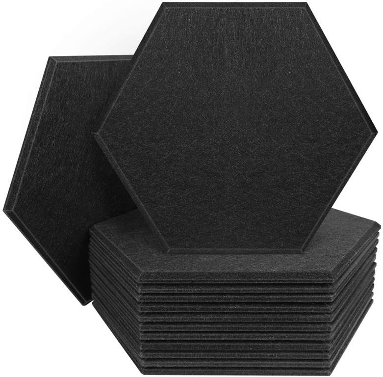 Acoustic Treatment for Home/&Offices DEKIRU New 12 Pack Acoustic Foam Panels 12 X 12 X 0.4 Inches Soundproofing Insulation Absorption Panel High Density Beveled Edge Sound Panels Black