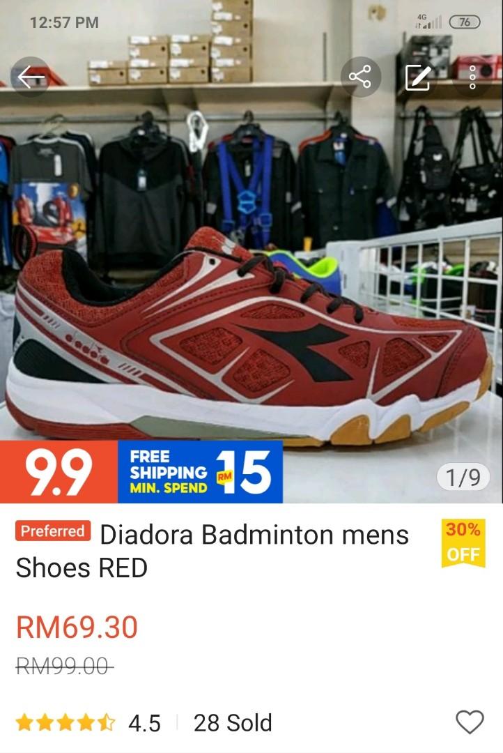 Diadora Badminton mens Shoes RED 