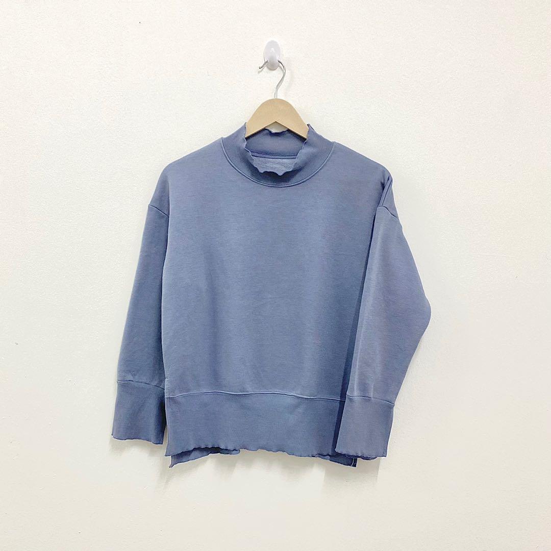 dusty blue sweatshirt