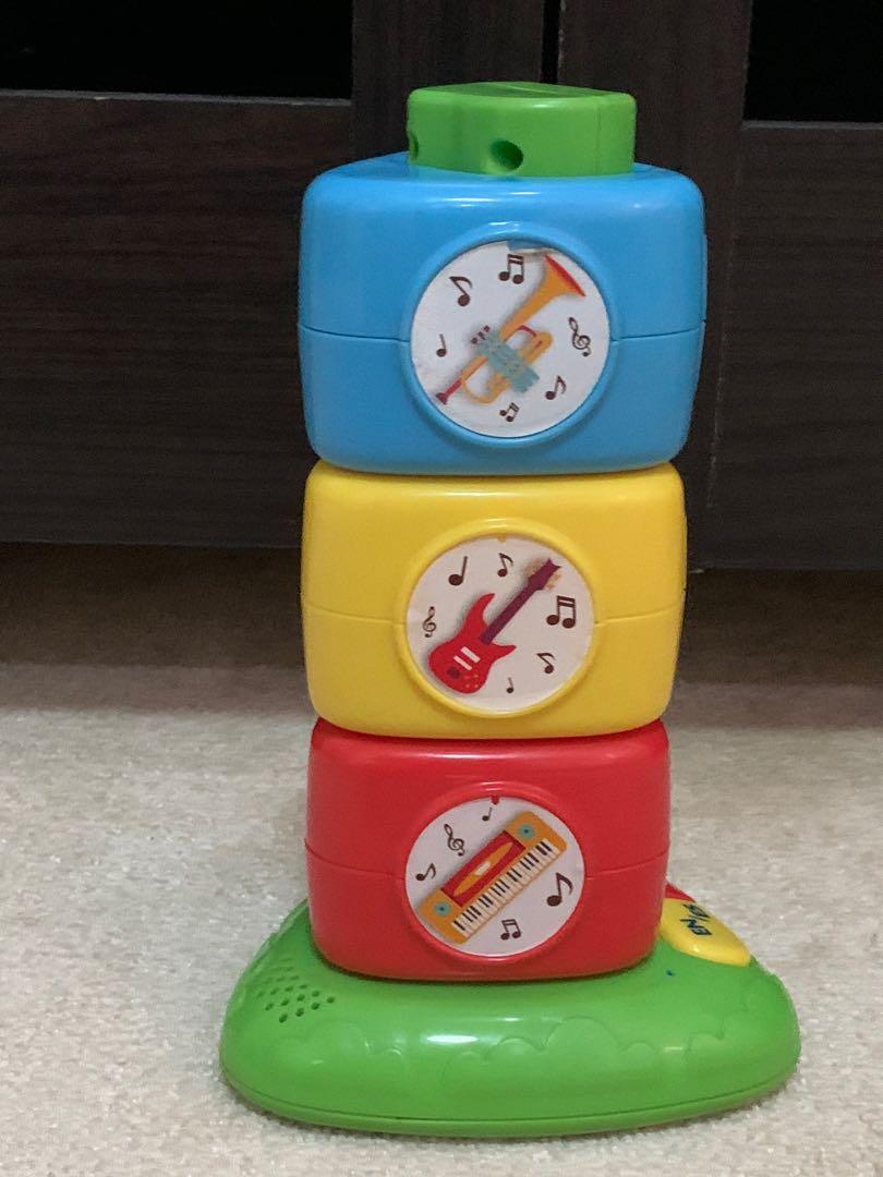 Educational Stacking Toy for Kids (Category: Infant Playtime) located in Manila. Submitted by cute_trinkets (Listing ID 1038839760, Image 3). Description: Educational Stacking Toy for Kids. Talking toy mentions 3 kinds of animals and numbers when you are stacking the pieces. Dual language: English/Spanish Battery operated: 2x Triple A batteries.