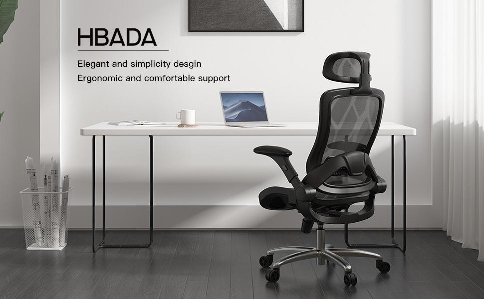 Free Installation Free Delivery Hbada Ergonomic Office Chair High Back Mesh Desk Chair Height Adjustable Executive Chair With Flip Up Padded Armrest Breathable Task Chair With Adjustable Headrest And Lumbar Support Black Furniture