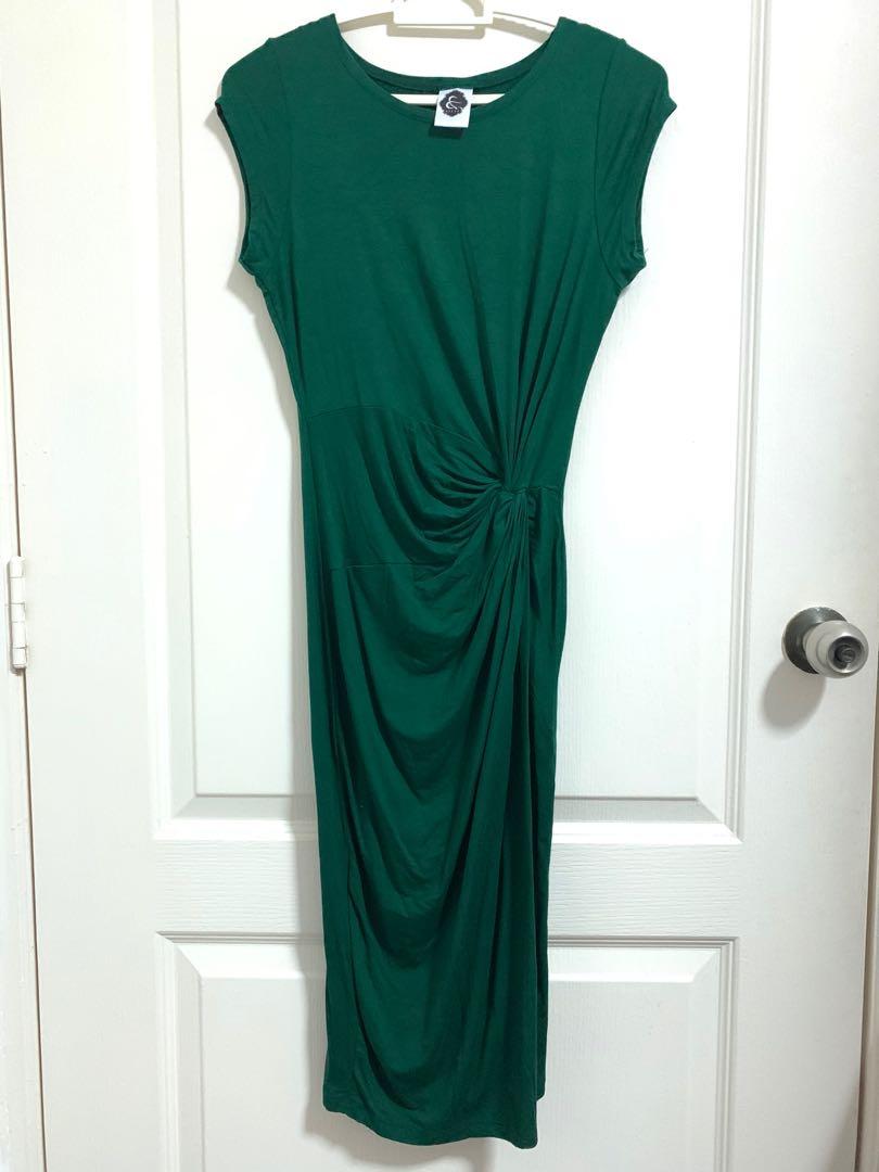 green maxi dress