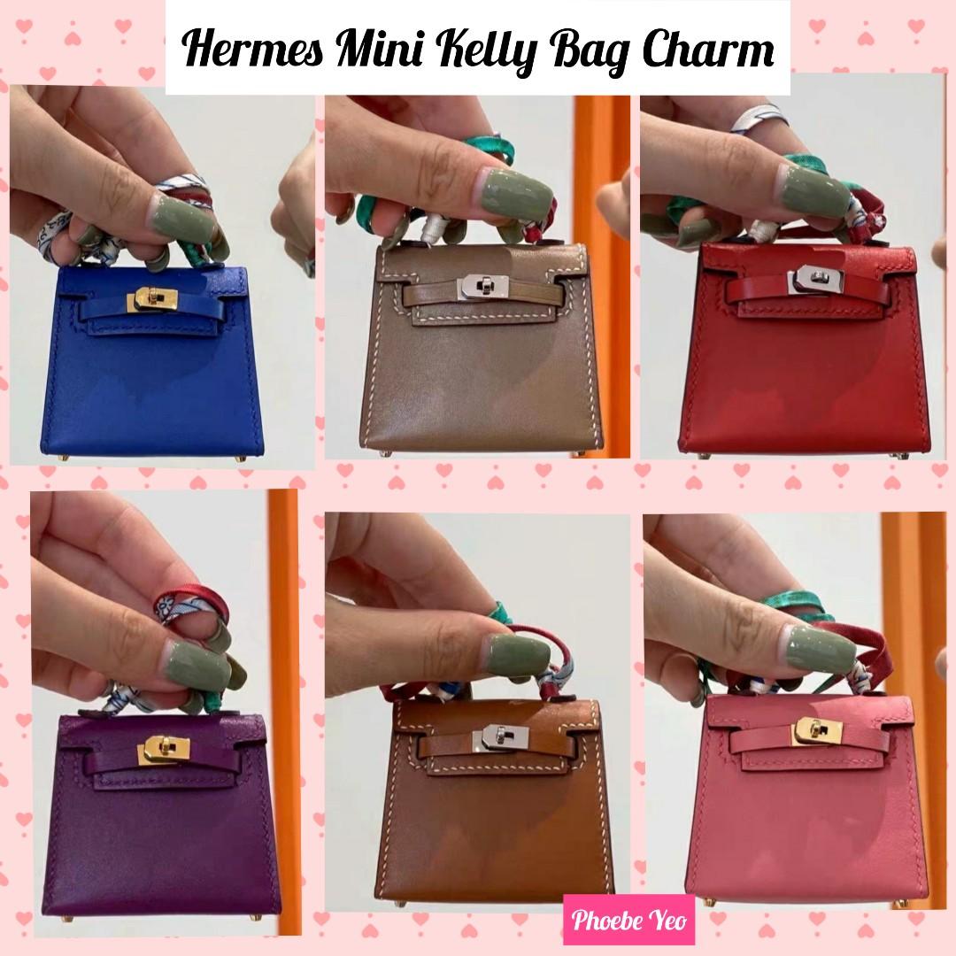 Hermès Capucine Tadelakt Micro Mini Kelly Twilly Bag Charm