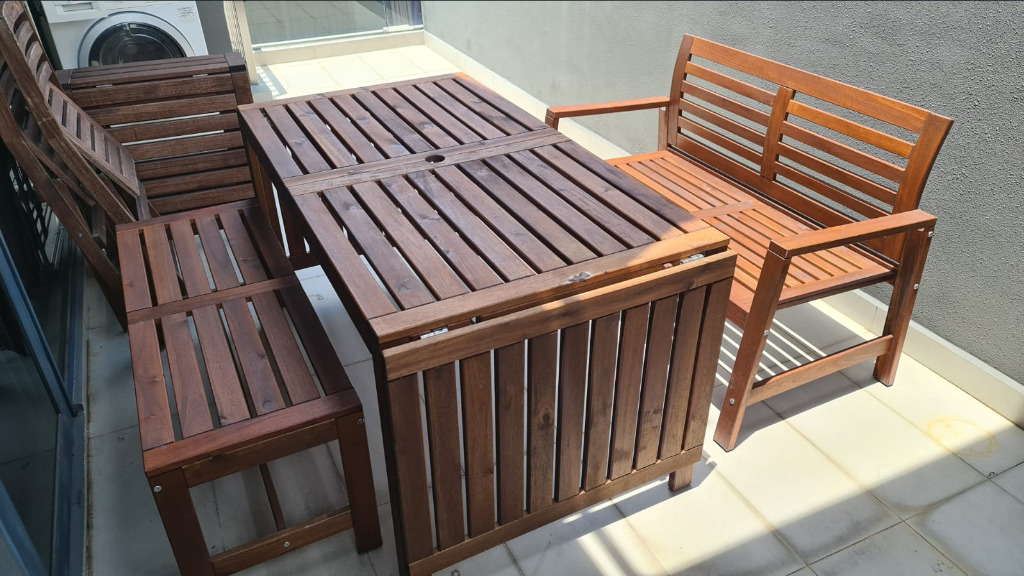 Ikea Applaro Table and Benches Backrest and no backrest