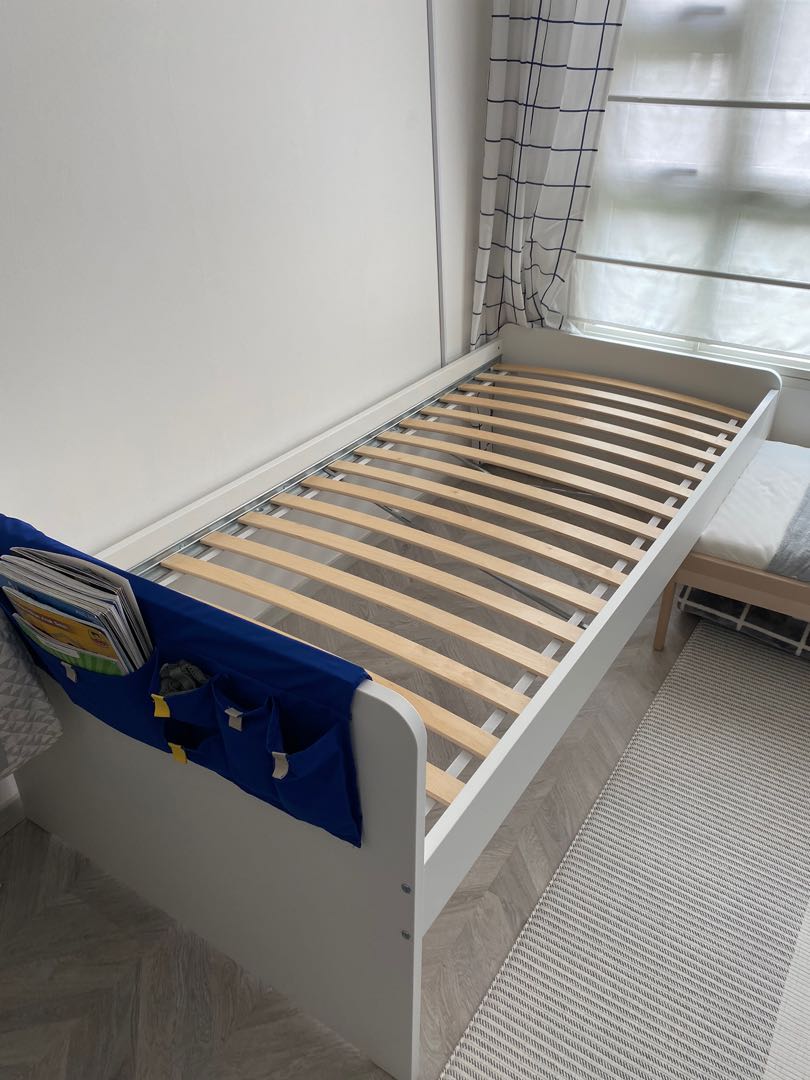 Ikea Slakt single bed white 90 x 200, Furniture & Home Living, Furniture, Bed Frames