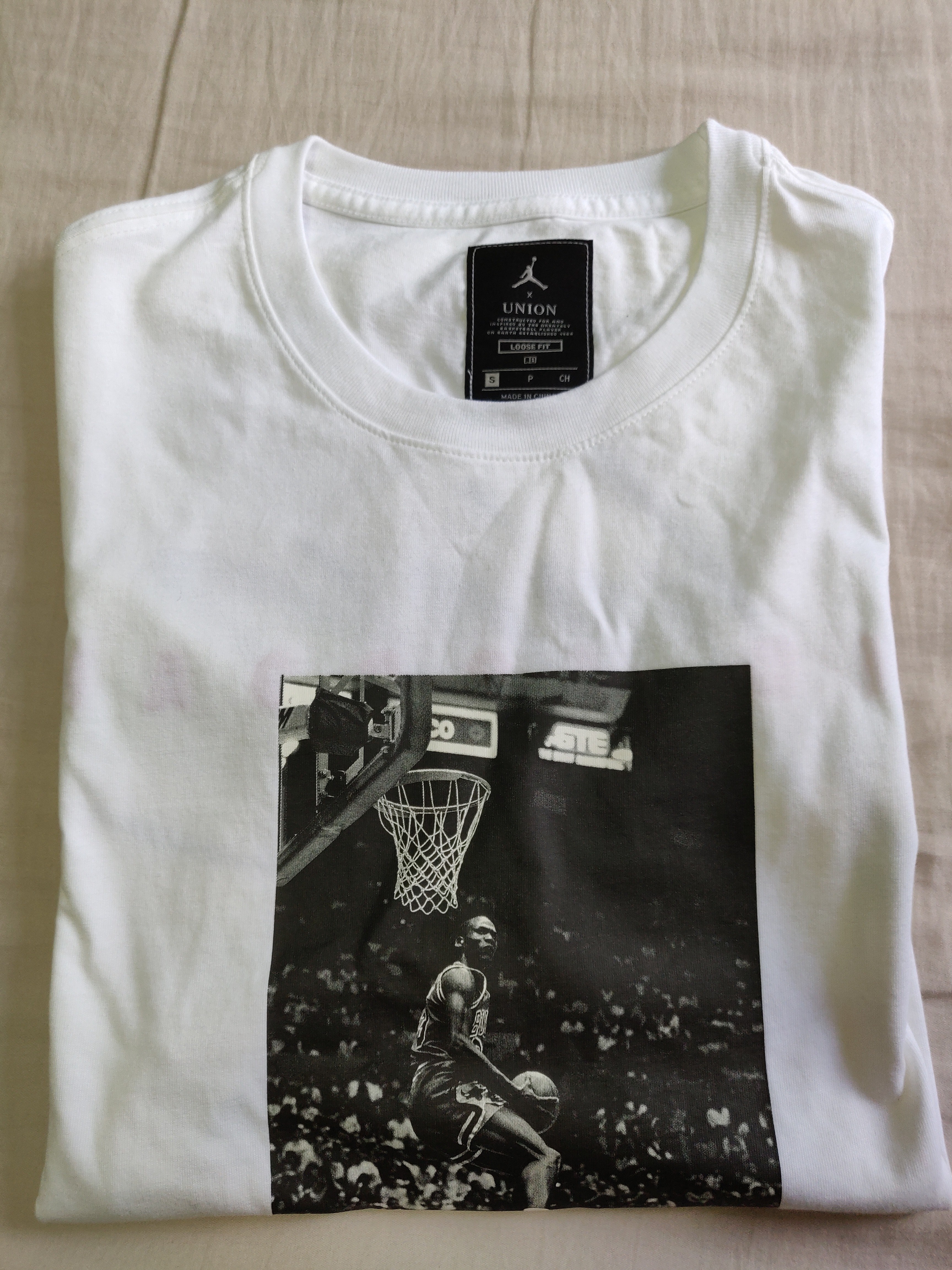Jordan X Union Reverse Dunk T-Shirt white size S