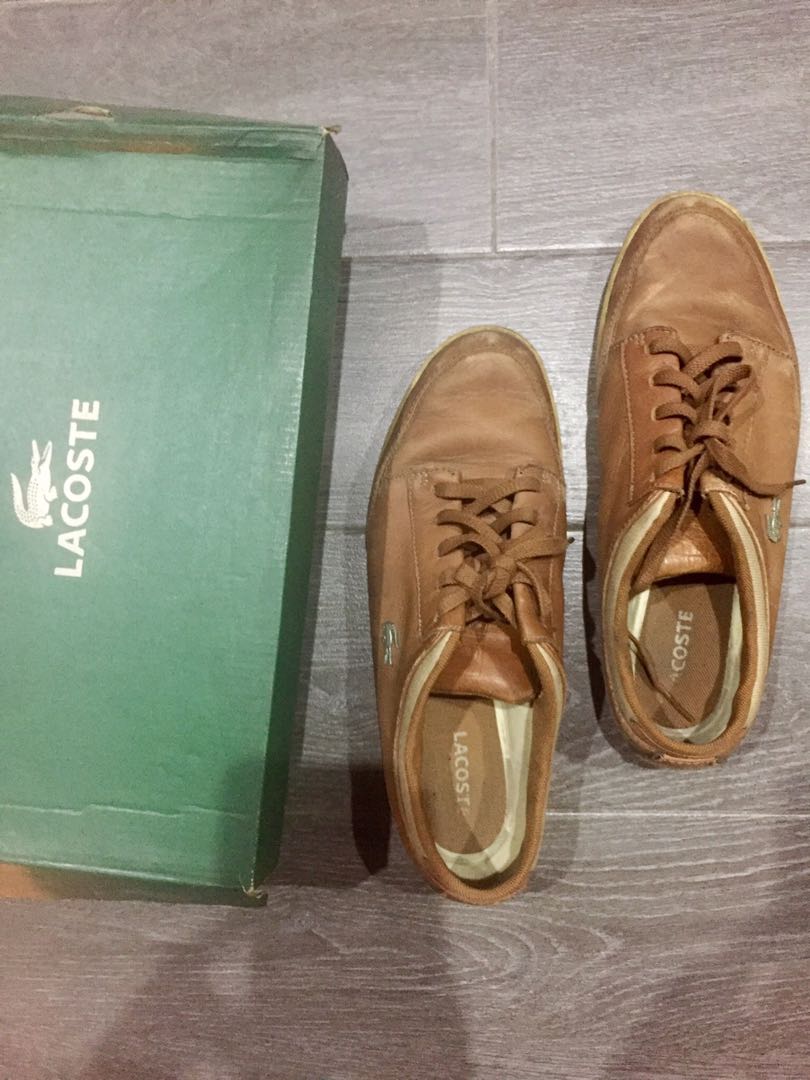 Lacoste Brown Leather Sneakers, Men's 