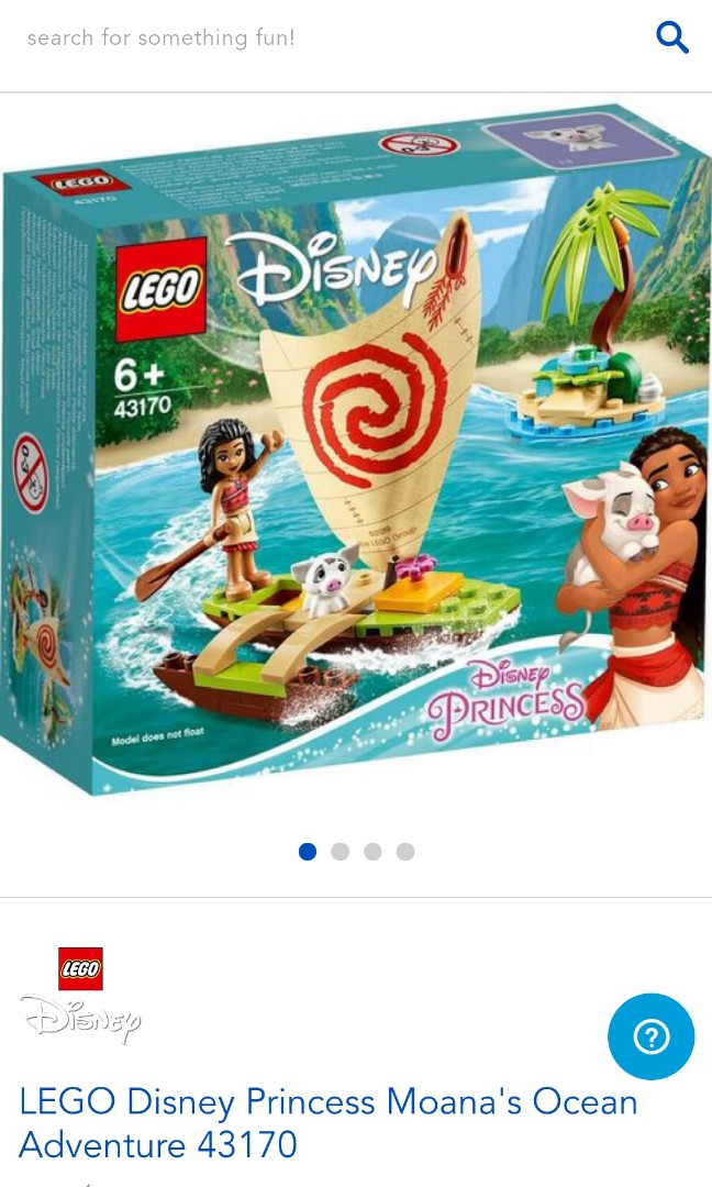 LEGO Disney Princess Moana's Ocean Adventure 43170, Hobbies & Toys ...