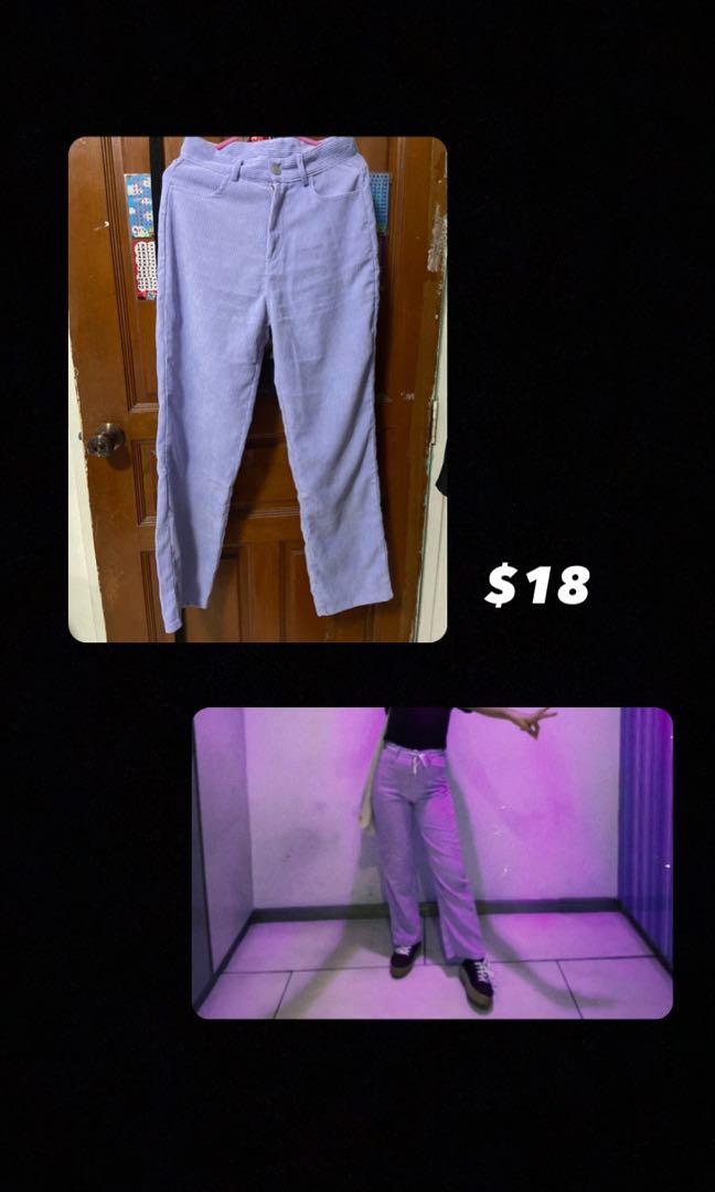 light purple corduroy pants
