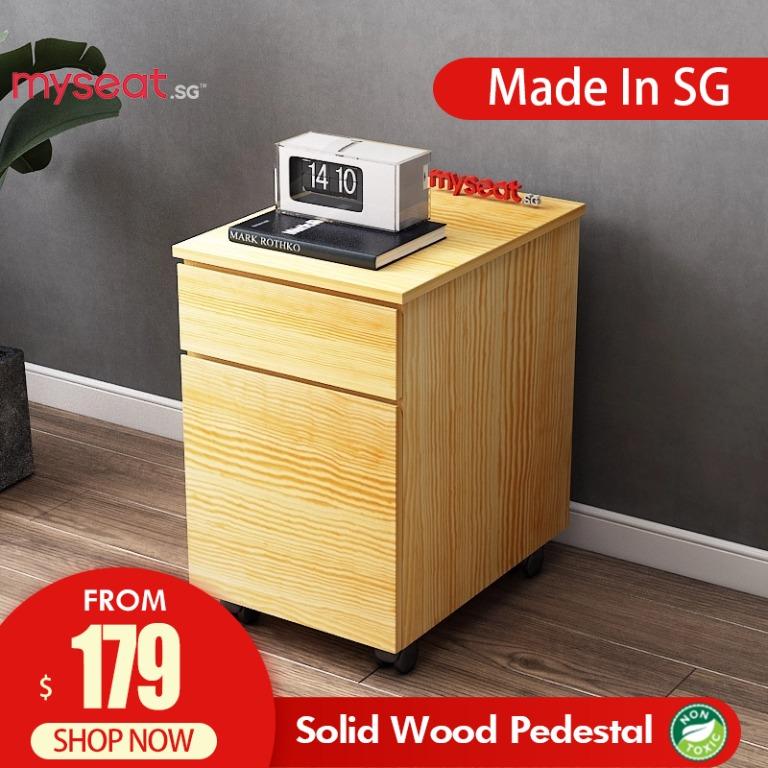 Myseat Sg Kim Solidwood Pedestal Furniture Shelves Drawers On Carousell