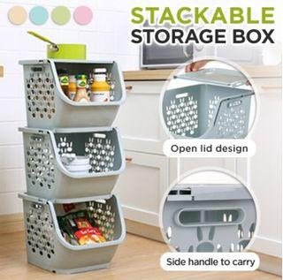 ON PROMOTION Stackable Storage Box! Plastic PP Material! Organizer | Cabinet | Kitchen Rack | Furniture