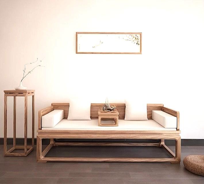 Opium Elm Light Brown Tea Sofa Lounge Bed Wood Beige Linen Oriental Zen Just Anthony Lim Chinese Furniture Like Furniture Sofas On Carousell