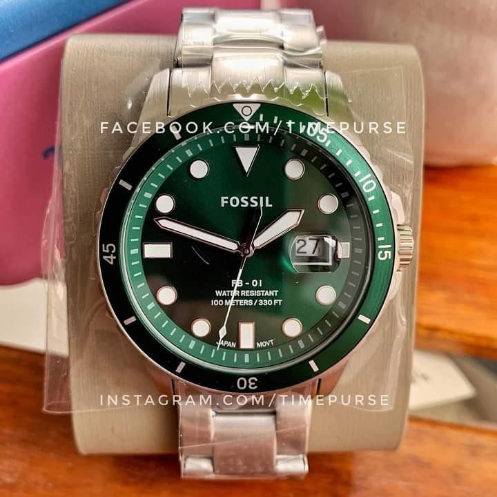 Orig Fossil FB-01 FS5670 Green Dial 