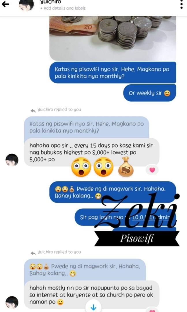 PISOWIFI & E-LOADING (Category: Sim Cards) located in Antipolo. Submitted by rider.amazona (Listing ID 1038991014, Image 2). Description: Pm for more infos 🔰 Brand New Fb page: Zeki Piso Wifi.