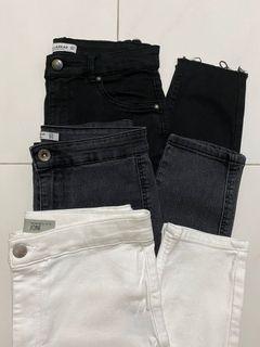 Pull & Bear / Topshop Jeans grey / black / white