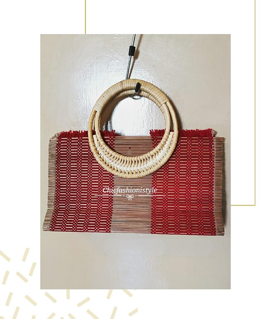 Red on sale bamboo purse