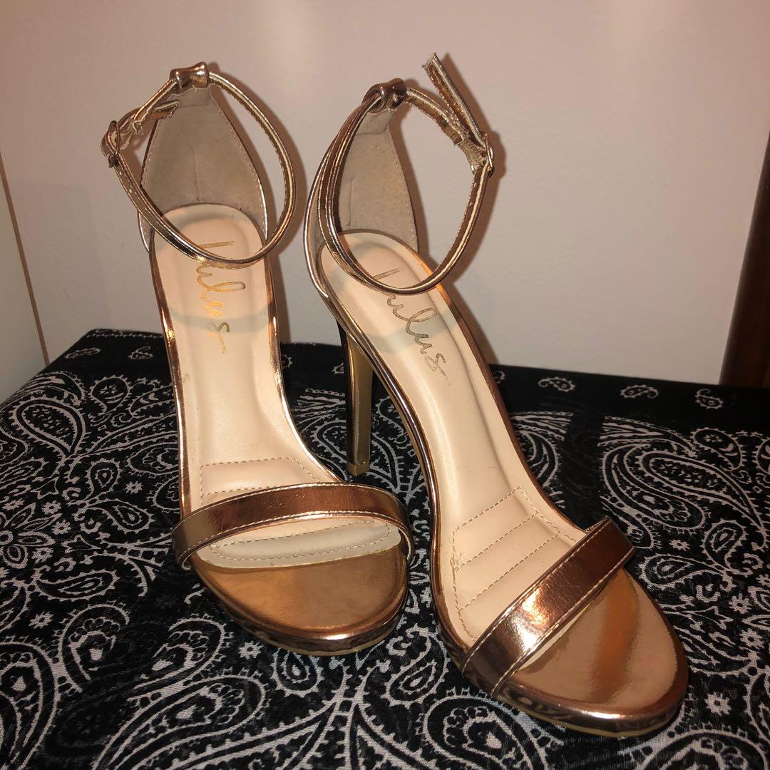 gold bronze shoes heels