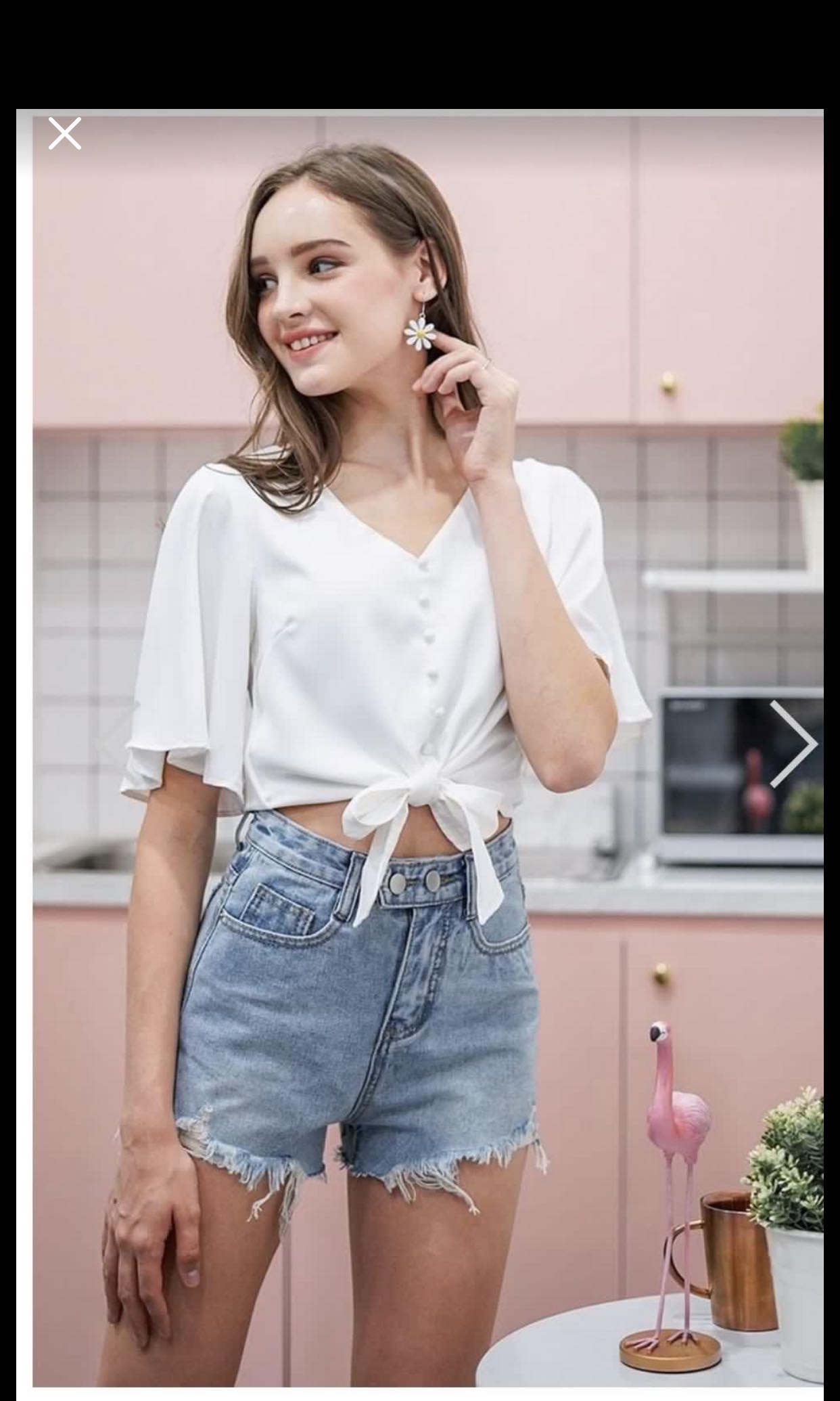 high waisted double button shorts